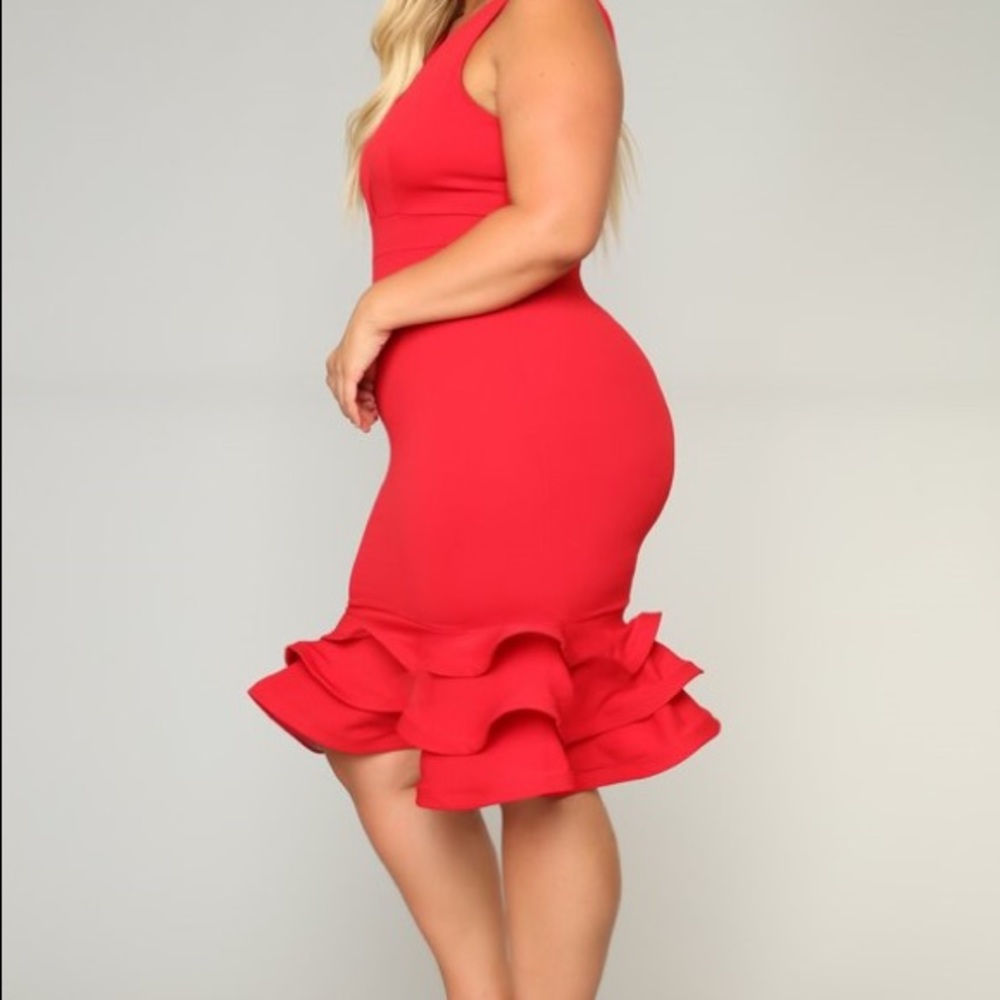 Red Ruffle Dress